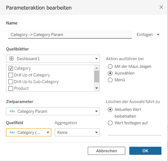 Dynamic Zone Visibility Parameteraktion bearbeiten